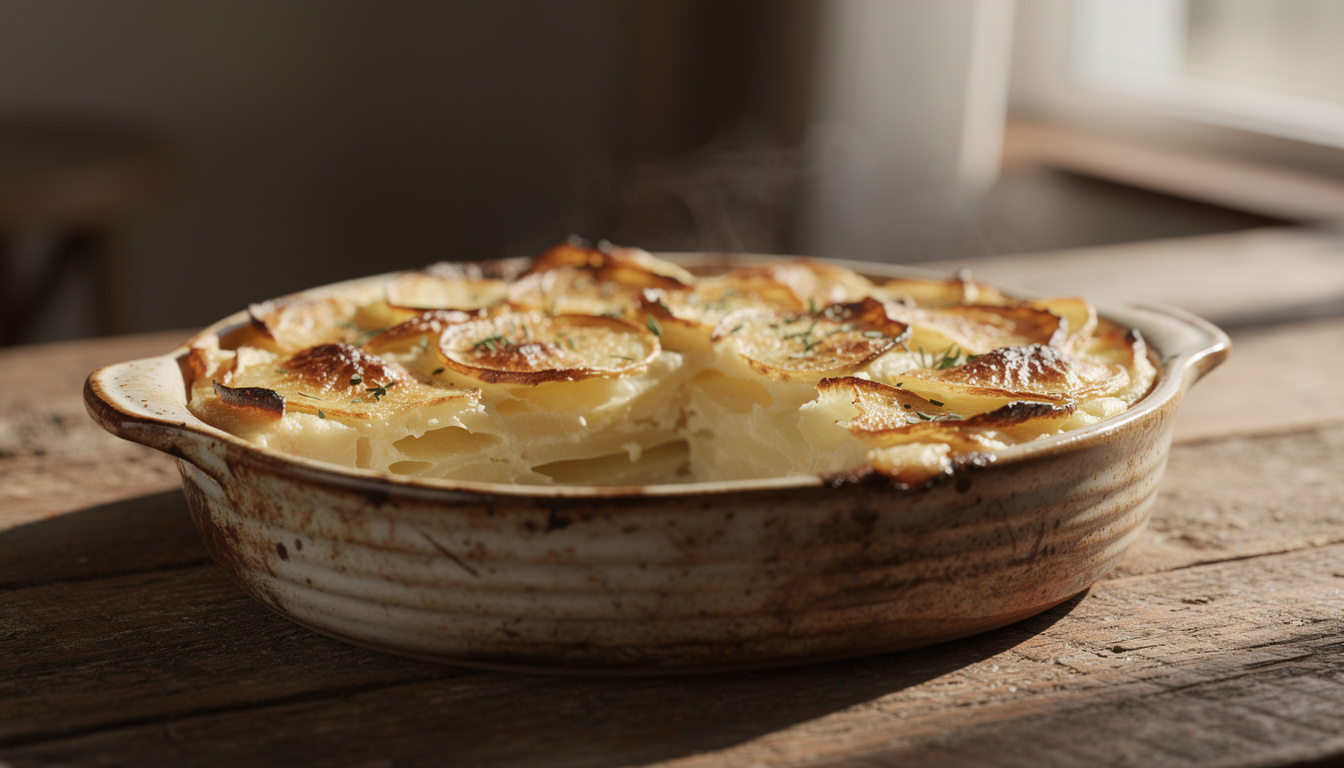 découvrez notre recette traditionnelle de gratin dauphinois, un plat savoureux à base de pommes de terre, crème et fromage, parfait pour régaler toute la famille.