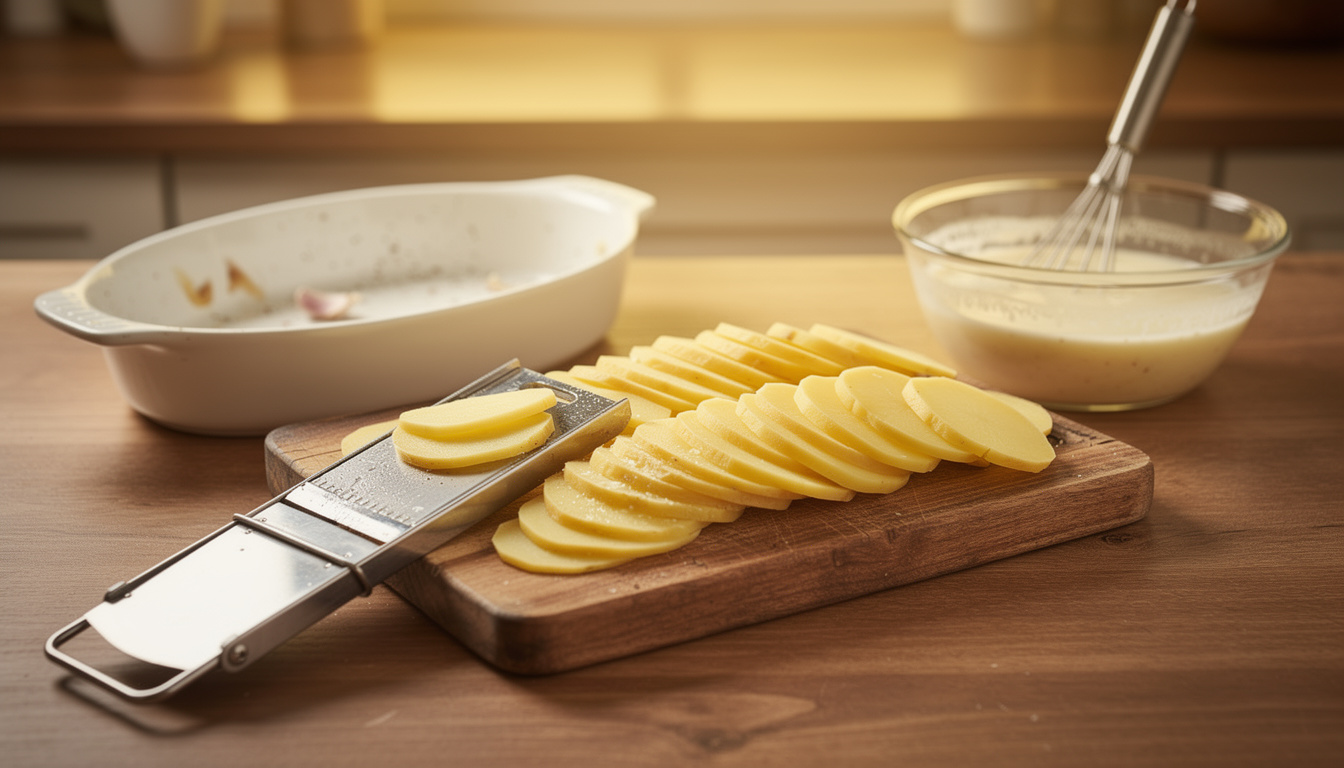 découvrez notre recette traditionnelle du gratin dauphinois, un plat savoureux à base de pommes de terre, crème et fromage, parfait pour un repas convivial.