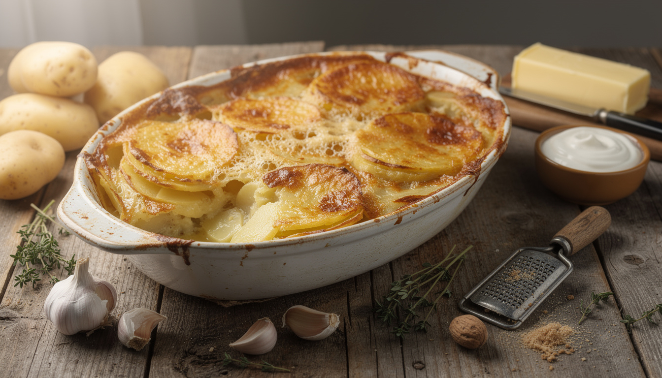 Recette de gratin dauphinois traditionnel découvrez notre recette traditionnelle de gratin dauphinois, un plat savoureux à base de pommes de terre, crème et fromage, parfait pour un repas convivial.