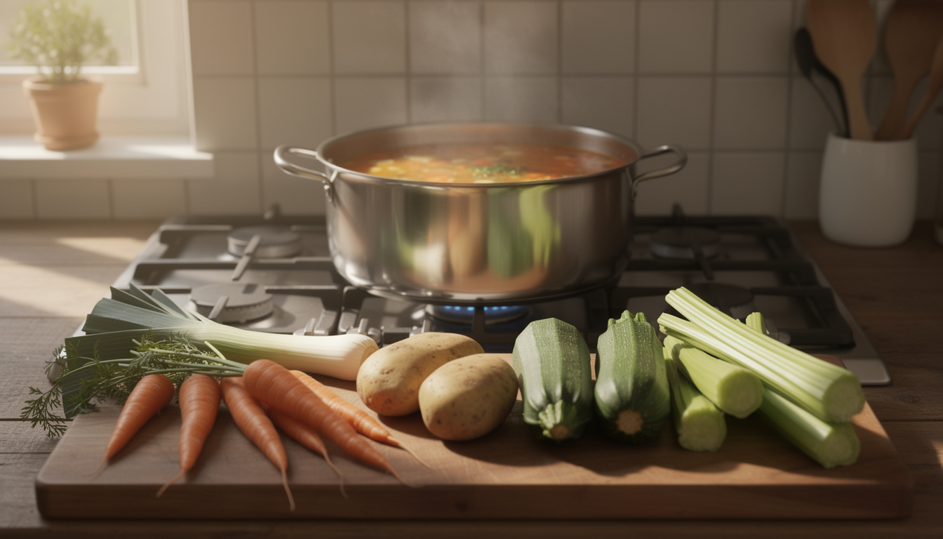 découvrez une recette facile et rapide de soupe de légumes maison, idéale pour un repas sain et réconfortant.