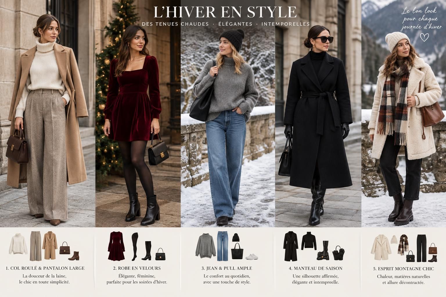 découvrez comment s’habiller quand il fait froid : idées de tenues féminines, astuces pour superposer les couches et conseils pour rester au chaud avec style.