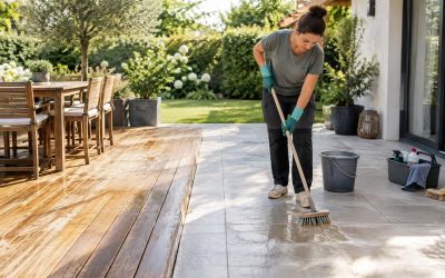 Entretien d’une terrasse extérieure en bois ou en carrelage